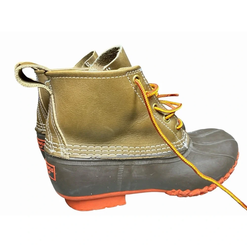 L.L. Bean Maine Hunting Duck Boots 2017 Limited Orange Chain Sole USA Womens‎ 7M